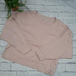 Madewell Long Sleeve Crop Sweater With Pocket XL